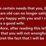 A wife finds a note from her husband