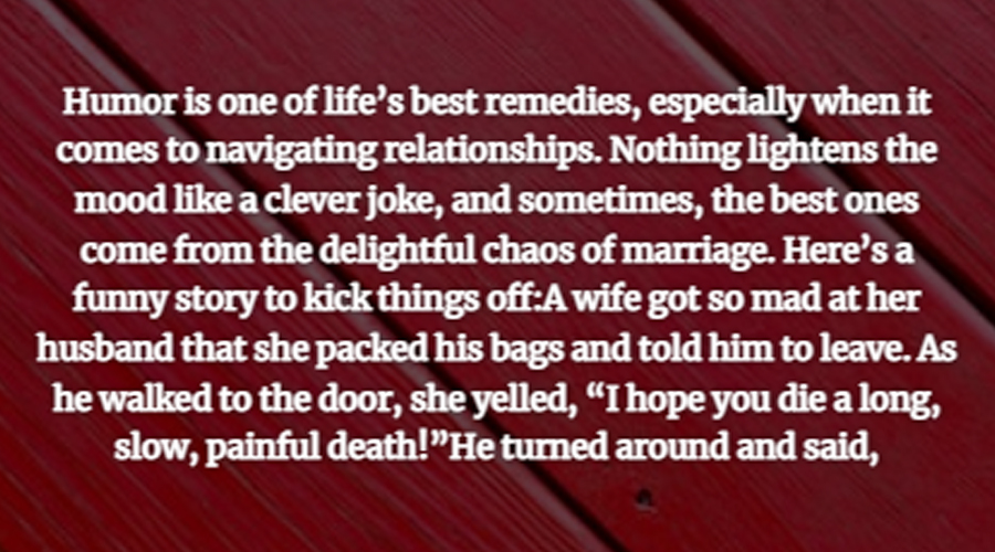 Laughing Through Life: A Collection of Witty Marital Jokes and More