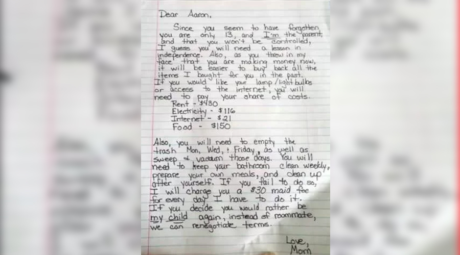 Mom Leaves Note On “Disrespectful” Son’s Door, And Now It’s Going Viral