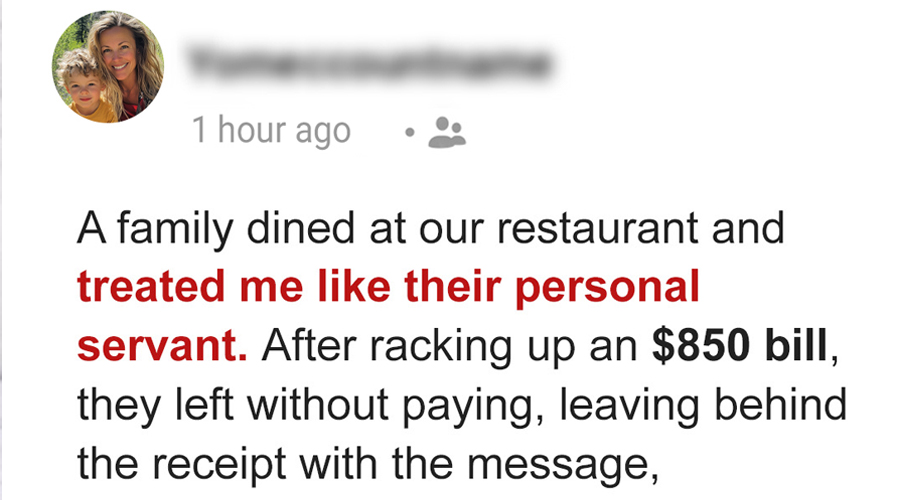 A Family Criticized My Service and Left the Restaurant Without Paying an $850 Bill — but I Turned It to My Advantage