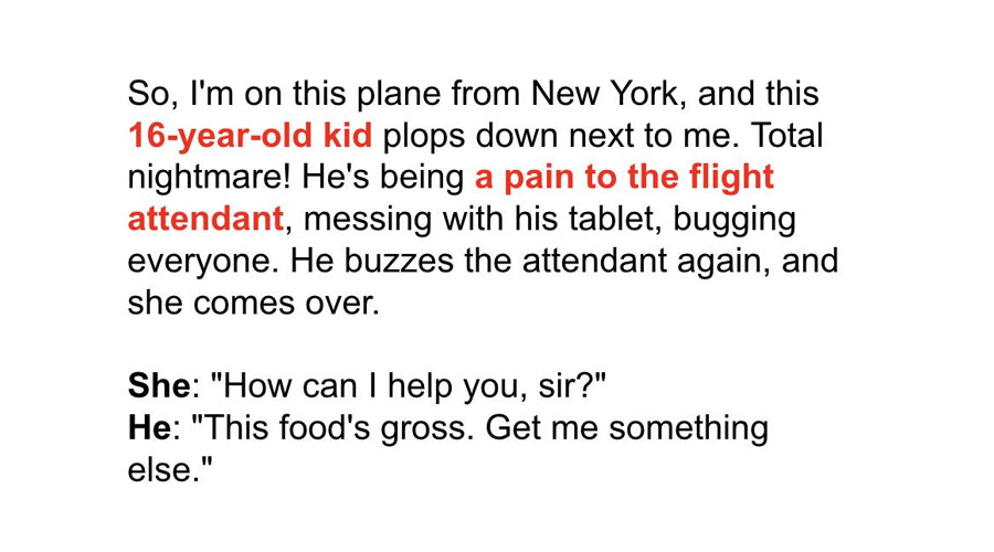 Spoiled Teen Mocks Stewardess Not Knowing His Rich Dad Has Been Watching Him