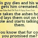 This guy dies and his wife gets him cremated.