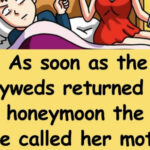 A newlywed couple returned from their honeymoon