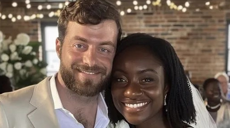 THIS IS HAPPY ME WITH MY HUSBAND AT OUR WEDDING UNAWARE THAT IN JUST A FEW DAYS MY BLOOD WOULD FREEZE WHEN I OPENED HIS DRAWER.