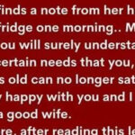 A wife finds a note from her husband