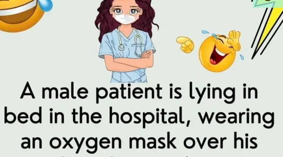 A Male Patient is Lying in Bed in The Hospital