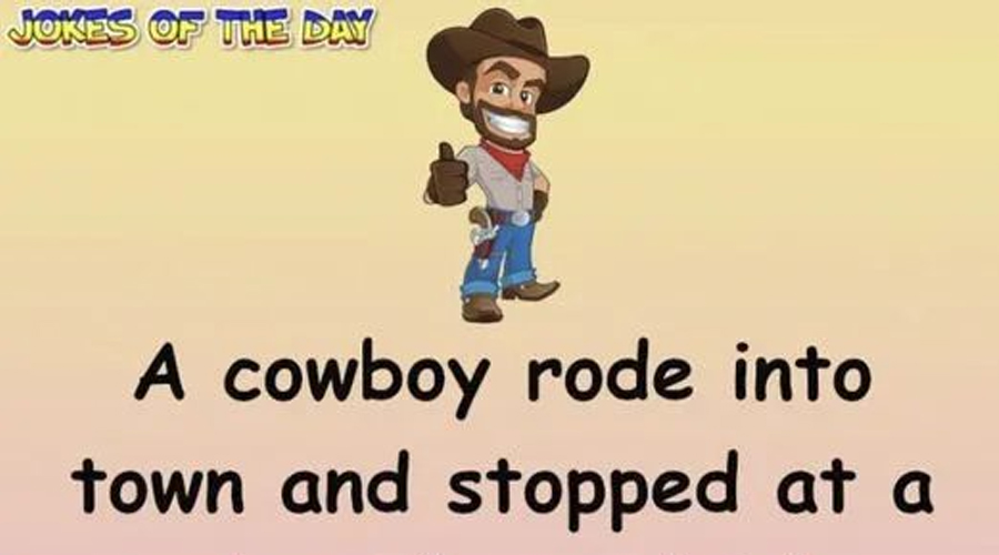 A cowboy rode into town and stopped at a saloon for a drink