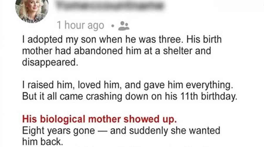 My Son’s Biological Mother Showed Up on Our Doorstep 8 Years After Abandoning…