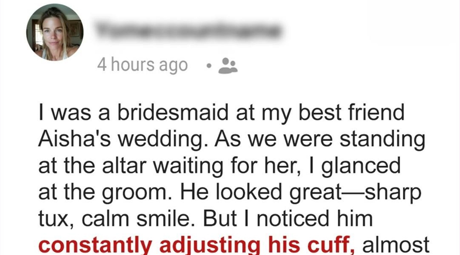 I Noticed the Groom Kept Rubbing His