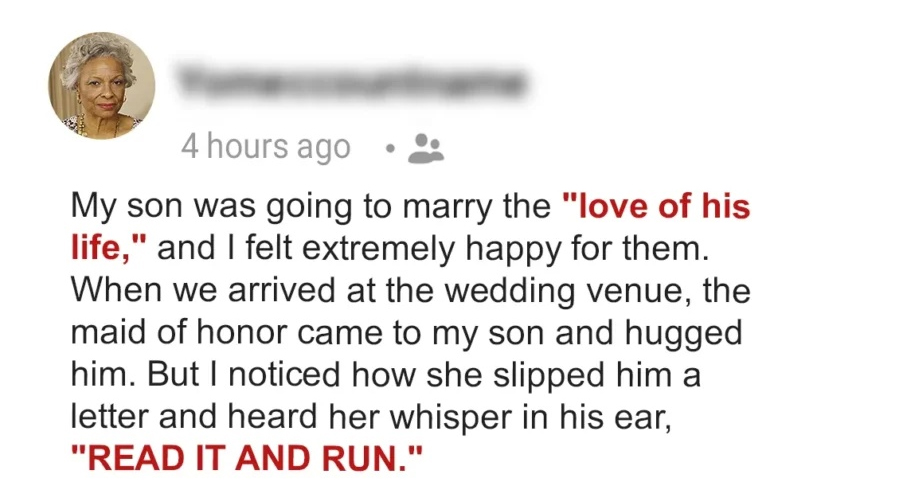 My Son Was Going to Marry the Love of His Life, but the Secret Letter Ruined Their Fairytale Wedding