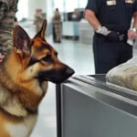 The police dog, seeing this bag at the airport began to whine and look at the border guard, attracting his attention