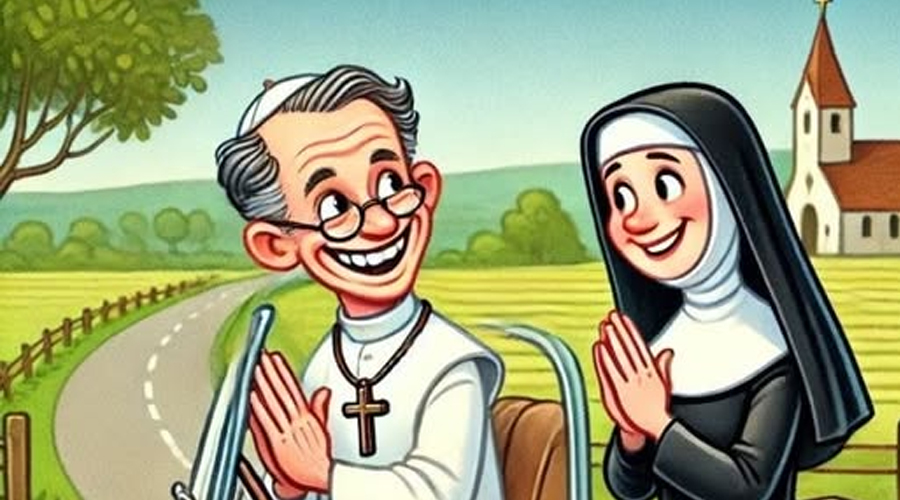 A priest offered a nun a lift