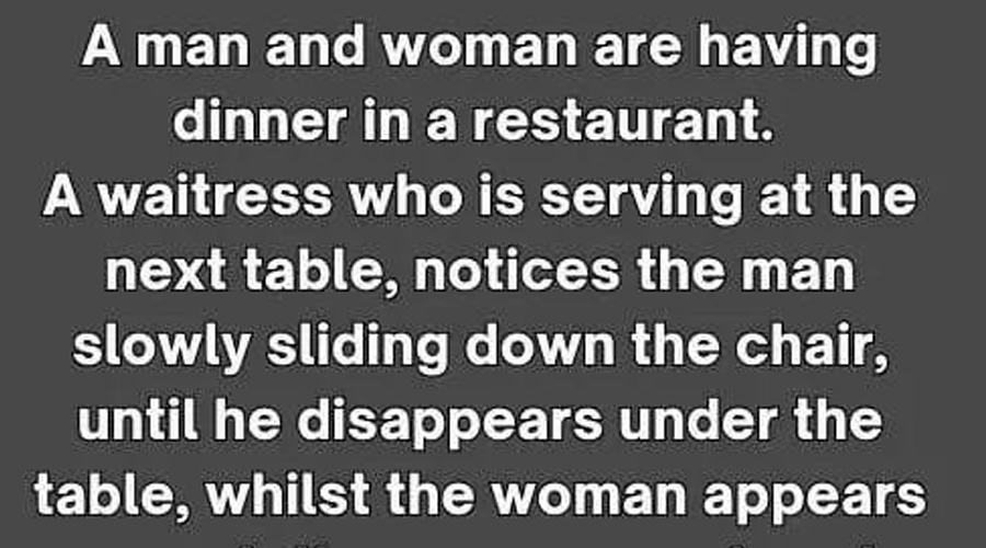 A man and a woman were having dinner in a restaurant