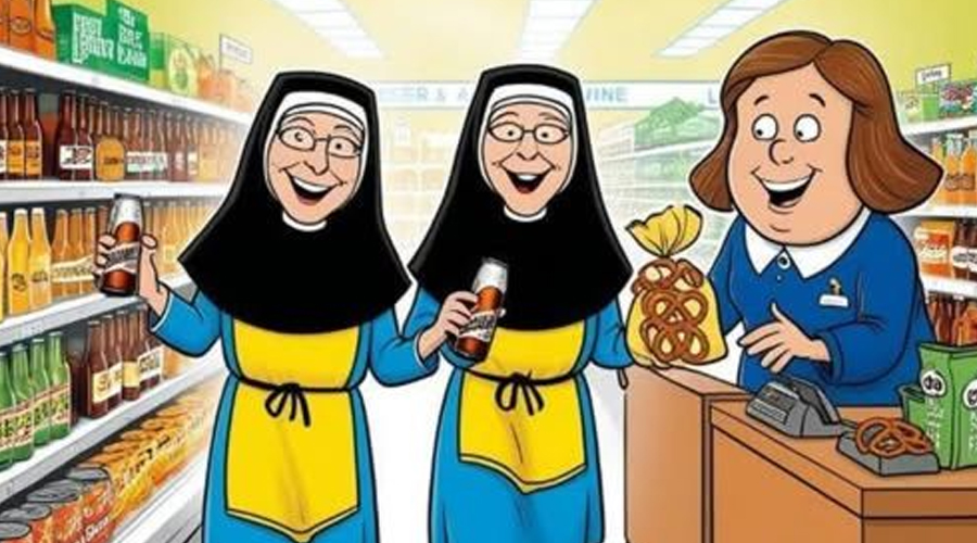 TWO NUNS WERE SHOPPING AT A 7-11 STORE