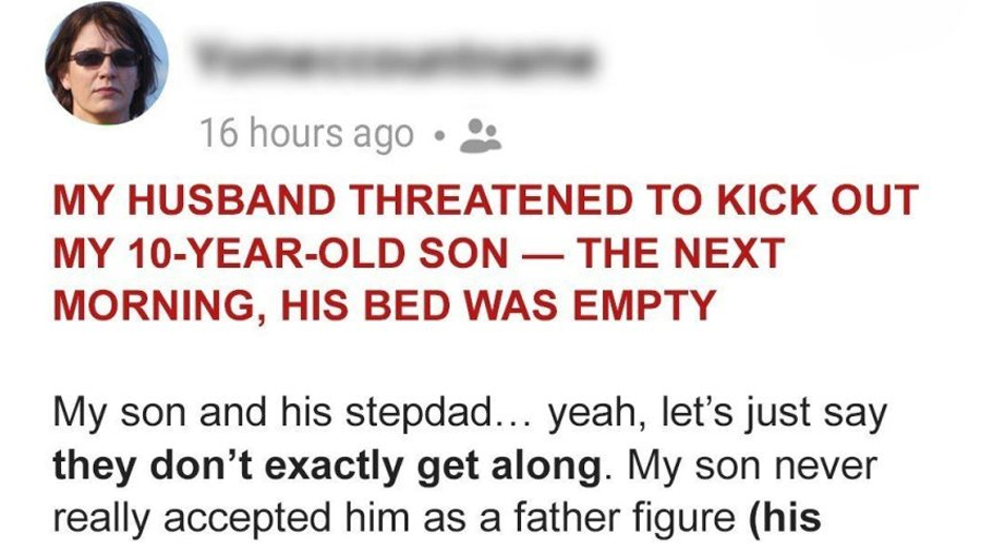 My Husband Threatened to Kick Out My 10-Year-Old Son — The Next Morning, His Bed Was Empty