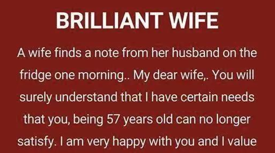 BRILLIANT WIFE!! (FUNNY STORY)