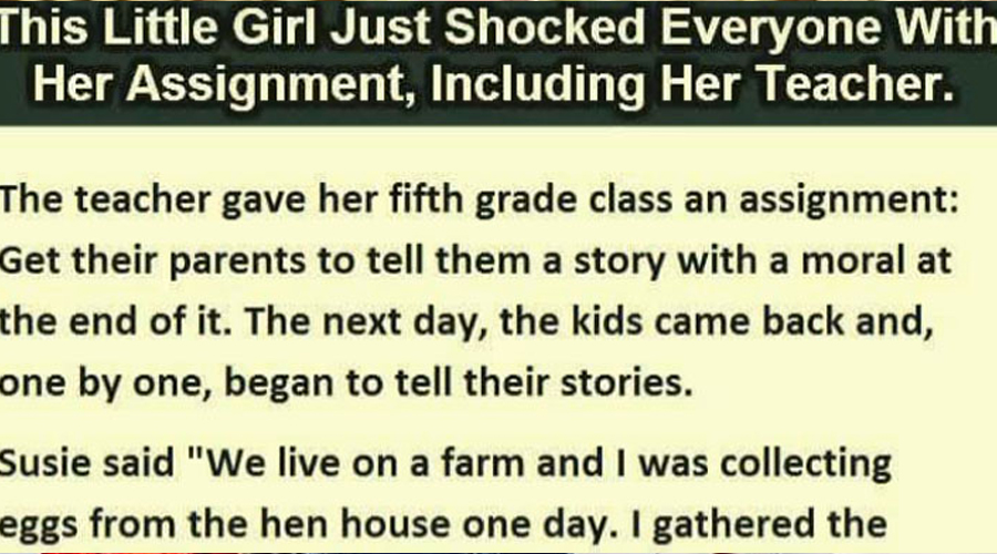 LITTLE GIRL SHOCKED EVERYONE WITH HER ASSIGNMENT, INCLUDING THIS TEACHER – Funny