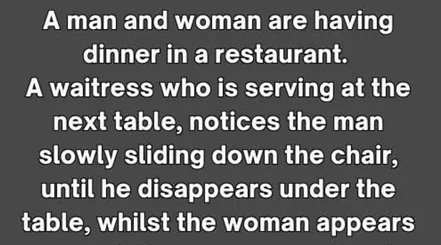 A man and a woman were having dinner in a restaurant
