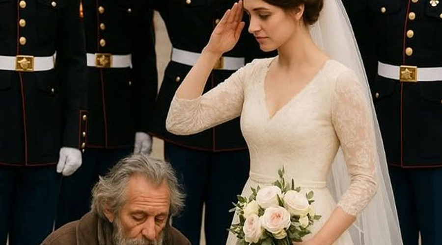 For 6 years, a young baker left warm food for a quiet homeless man—never asking his name! On her wedding day, 12 Marines arrived in full uniform… and something unexpected happened