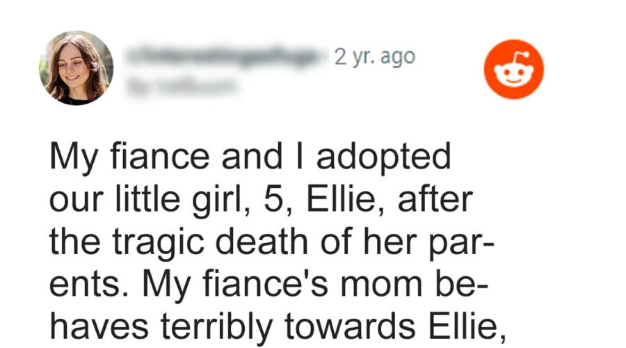 My fiance and I adopted our little girl, 5, Ellie, after the tragic death of her parents.