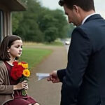 Rushing to his wedding, he bought flowers from a little girl by the roadside… But before reaching the registry office, he found a note inside — and called everything off!