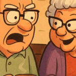An elderly couple, Bert and Edna are sitting on the porch swing